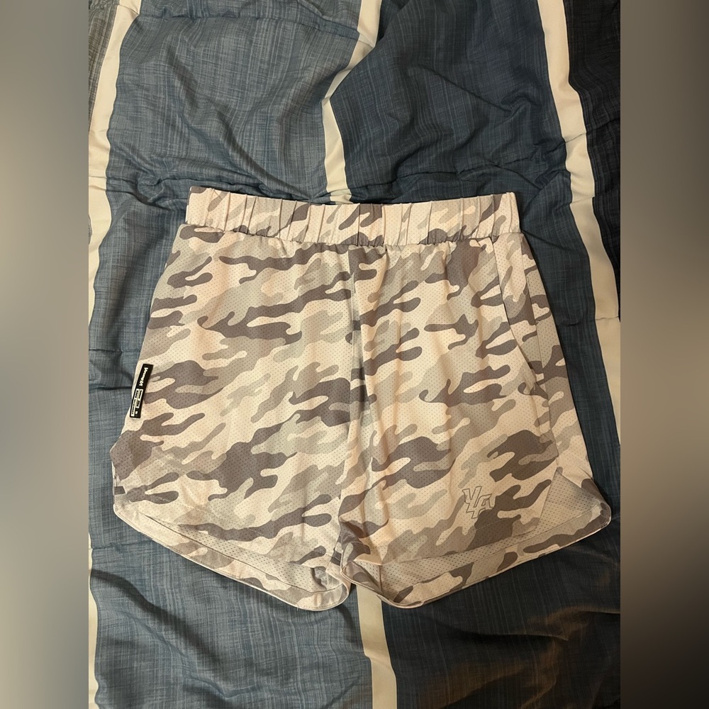 YOUNGLA WHITE CAMO SHORTS